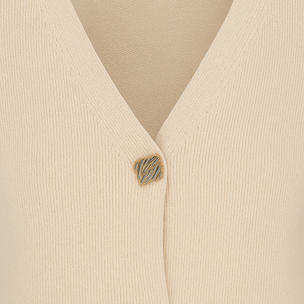 Strikcardigan med V-udskæring og dekorative knapper